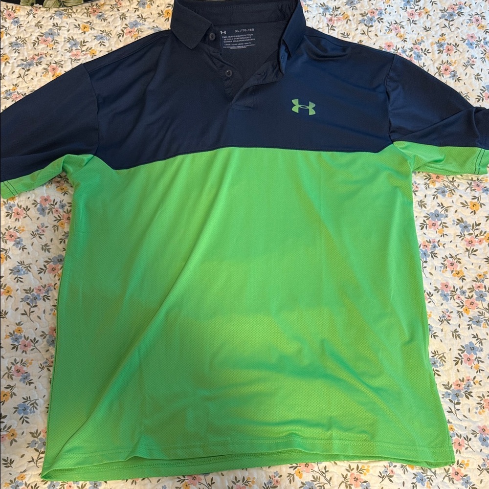 Under Armour Men's Polo in Navy and Lime